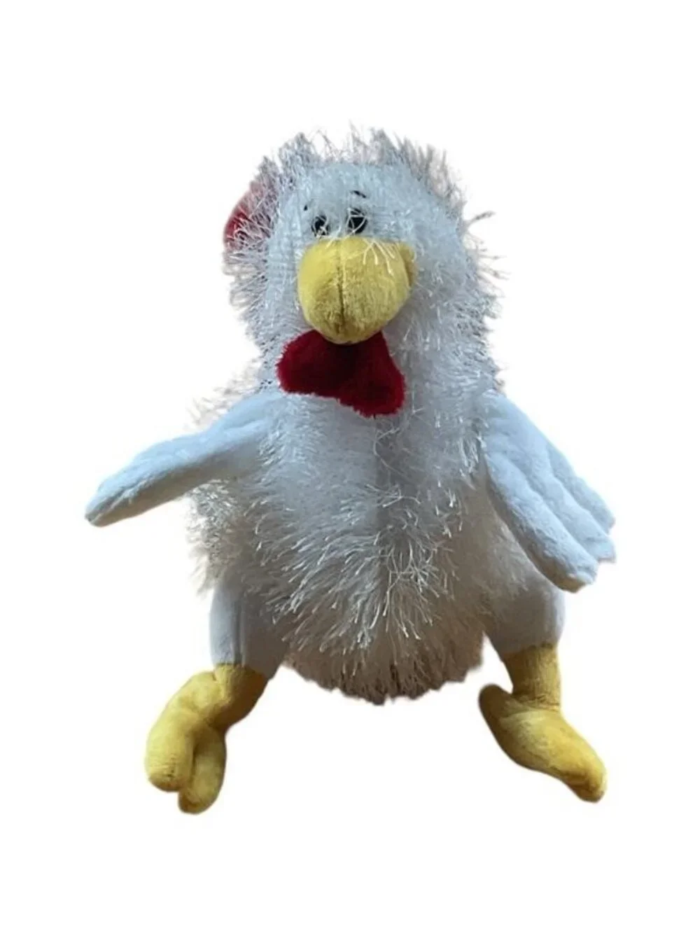 Webkinz Chicken Plush Shaggy White Rooster Hen Retro 2000s Y2K Vintage Toy Cute